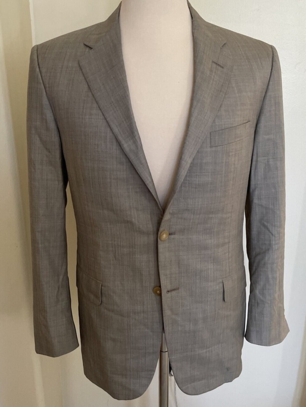 Hickey Freeman Check Silk Wool Sport Coat Jacket Blazer 40R
